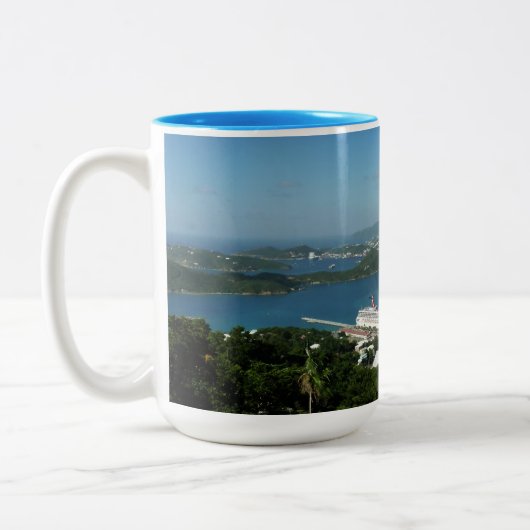 Hafen auf den St. Thomas-Inseln der US-Jungfrau Zweifarbige Tasse (Links)