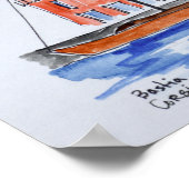 Hafen, Bastia | Korsika, Frankreich Poster (Ecke)