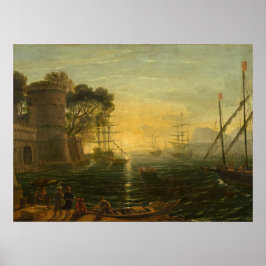 Hafen bei Sunset - Claude Lorrain Kunst und Kultur Poster