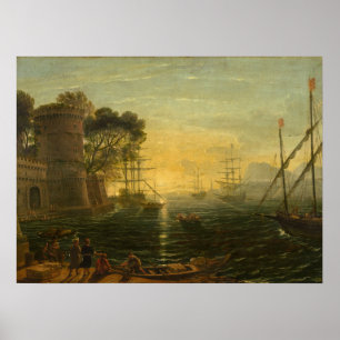 Hafen bei Sunset - Claude Lorrain Kunst und Kultur Poster