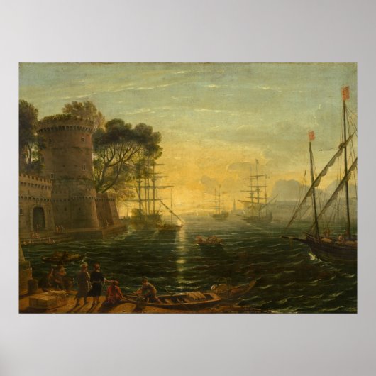 Hafen bei Sunset - Claude Lorrain Kunst und Kultur Poster (Vorne)
