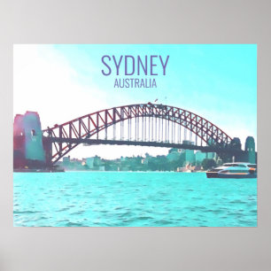 Hafen-Brückenreisedruck Sydneys Australien Poster