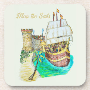 Hafen Galleon Getränkeuntersetzer