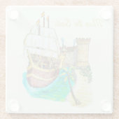 Hafen Galleon Glasuntersetzer (Rückseite)
