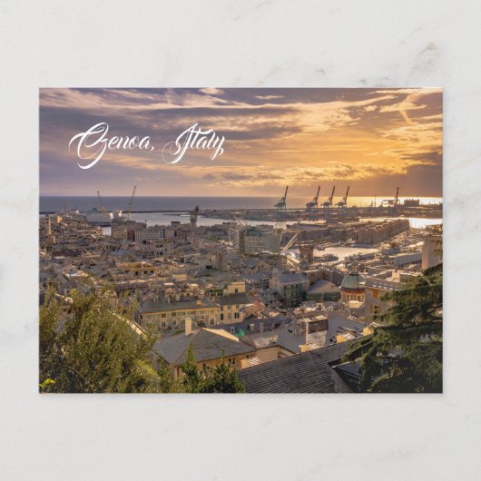 Hafen Genua, Italien. Postkarte (Vorderseite)