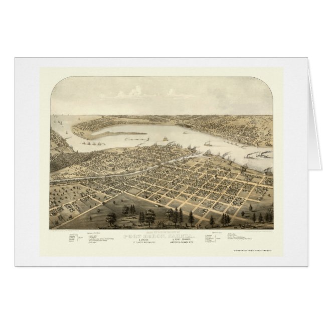 Hafen Hurone, panoramische Karte MI - 1867 (Vorderseite (Horizontal))