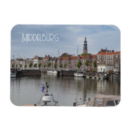 Hafen im Frühjahr, Middelburg, Niederlande Magnet