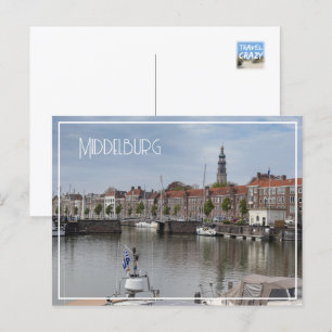 Hafen im Frühjahr, Middelburg, Niederlande Postkarte