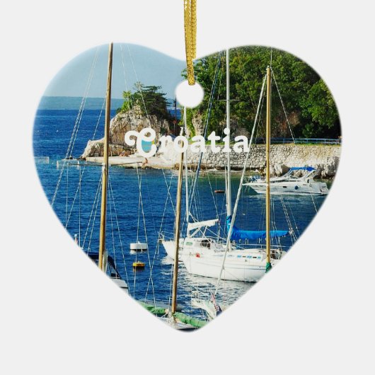 Hafen in Kroatien Keramik Ornament (Vorne)