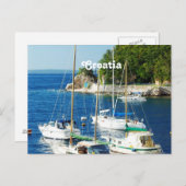 Hafen in Kroatien Postkarte (Vorne/Hinten)