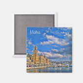 Hafen in Malta Magnet (Vorderseite/Rückseite)
