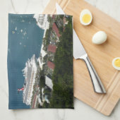 Hafen in St. Thomas Geschirrtuch (Viertel Falte)