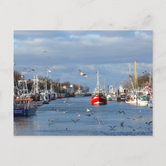 Hafen in Warnemuende (Deutschland) Postkarte (Vorderseite)