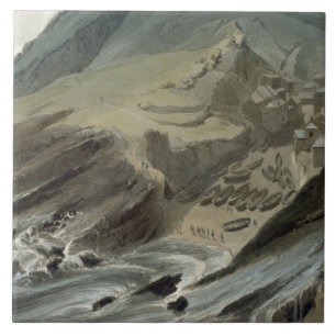 Hafen Looe, Cornwall, von 'einer Reise um großes B Fliese