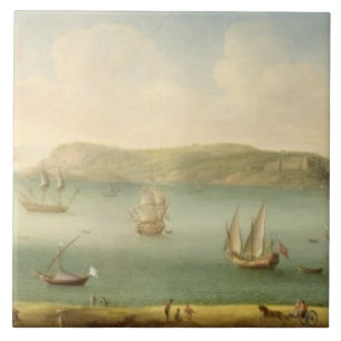 Hafen Mahon, Minorca, 1730's (Öl auf Leinwand) Fliese