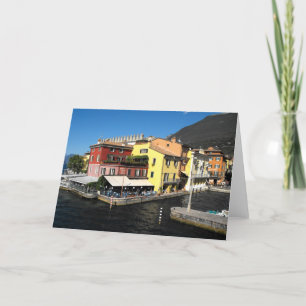 Hafen Malcesine am Gardasee in Italien Feiertagskarte