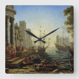 Hafen mit der Einschiffung der heiligen Ursula Quadratische Wanduhr