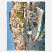 Hafen mit Fischerbooten in Plomari, Lesvos, Griech Fleecedecke (Vorderseite)