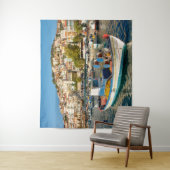 Hafen mit Fischereifahrzeugen in Plomari, Lesvos, Wandteppich (Beispiel)