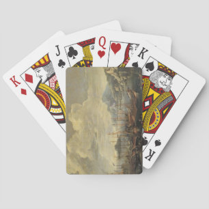 Hafen mit Leuchtturm und Schiff (Öl auf Leinwand) Spielkarten
