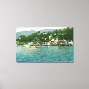 Hafen mit Yachten und Segelbooten Leinwanddruck