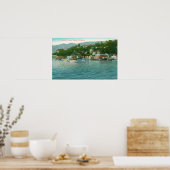 Hafen mit Yachten und Segelbooten Poster (Küche)