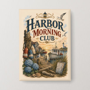 Hafen-Morgen-Club Küstenleuchtturm Button