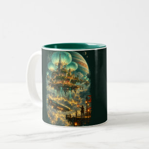 Hafen oberhalb des Sturms Zweifarbige Tasse