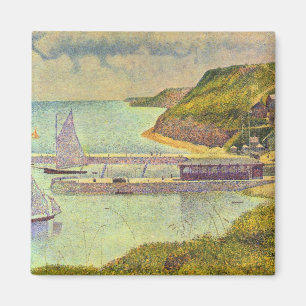 Hafen Port-en-Bessin Hochtide von Georges Seurat Magnet