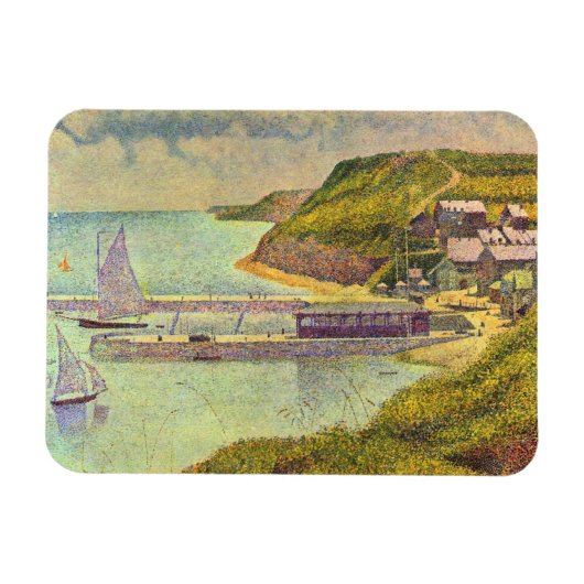 Hafen Port-en-Bessin Hochtide von Georges Seurat Magnet (Horizontal)
