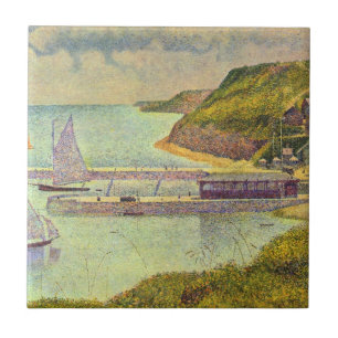 Hafen Port-en-Bessin Hochwasser von Georges Seurat Fliese