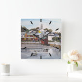 Hafen Portsmouth, New Hampshire Quadratische Wanduhr (Zuhause)