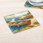 Hafen Rechteckiger Pappuntersetzer (angewinkelt)