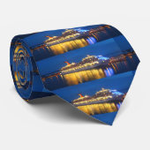 Hafen-Reflexions-Doppeltes versah mit Seiten Krawatte (Gerollt)