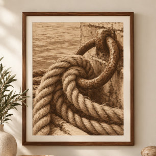 Hafen-Seile in Sienna Kunstprint Poster