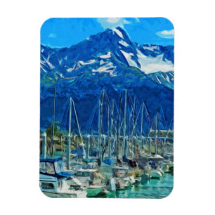 Hafen Seward Alaska abstrakten Impressionismus Magnet