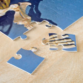 Hafen-Siegelskelett mit einem blauen Hintergrund Puzzle (Seite)