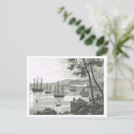 Hafen Singapur 1819 Postkarte (Stehend Vorderseite)