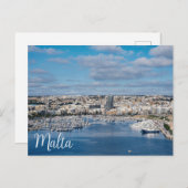 Hafen Sliema mit modernen Gebäude und Booten Postkarte (Vorne/Hinten)
