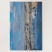Hafen Sliema mit modernen Gebäude und Booten Puzzle (Vertikal)