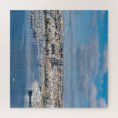 Hafen Sliema mit modernen Gebäude und Booten Puzzle (Horizontal)