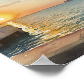 Hafen-Sonnenuntergang Poster (Ecke)