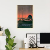 Hafen-Sonnenuntergang von Kawase Hasui Poster (Heimbüro)