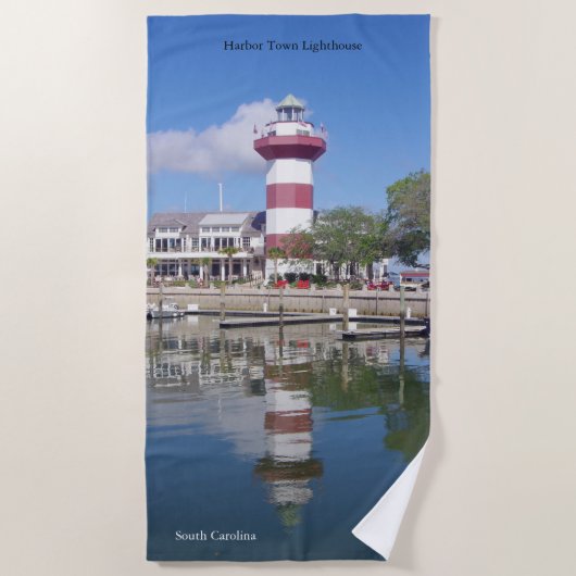 Hafen Stadt Leuchtturm Strandtuch (Vorderseite)