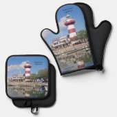 Hafen Stadtlighthouse Ofenhandschuh & Topflappen-Set (Vorderseite/Rückseite)