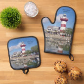 Hafen Stadtlighthouse Ofenhandschuh & Topflappen-Set (Oben Unten)