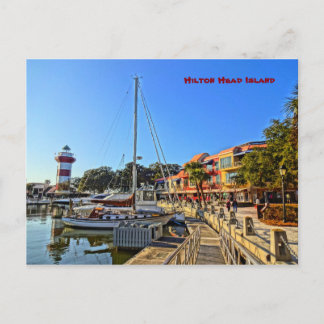 Hafen Town Lighthouse - Hilton Head Island SC Postkarte