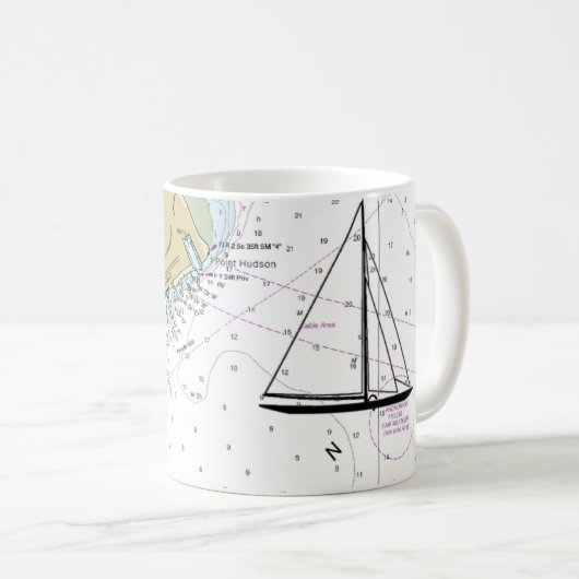 Hafen Townsend Seediagramm-Kaffeetasse Kaffeetasse (VorderseiteRechts)