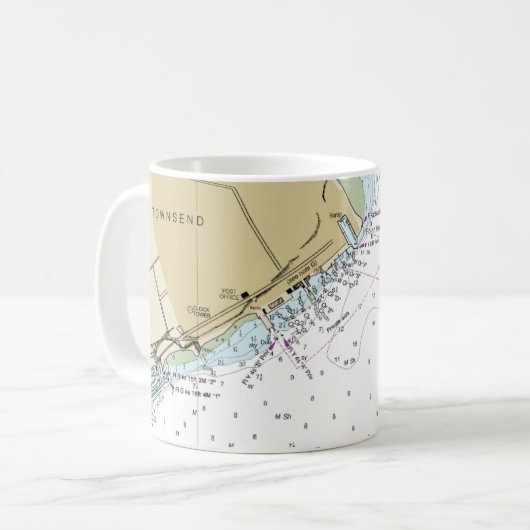 Hafen Townsend Seediagramm-Kaffeetasse Kaffeetasse (Vorderseite Links)