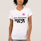 Hafen Townsend Washington rosa Schmetterling T-Shirt (Vorderseite)